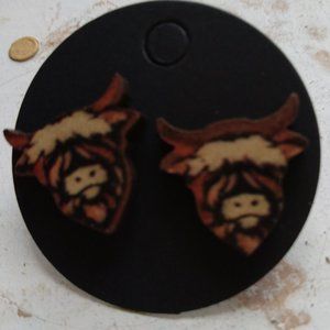 Highlander Cow Stud Earrings